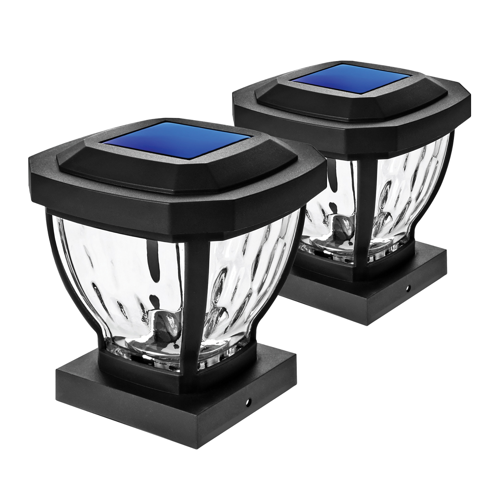 Home Zone Security, 12-Lumen-Each 4 x 4 Solar LED Post Cap Lights, Color Black, Included (qty.) 2 Model# ELI0961V